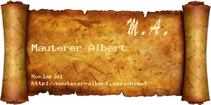 Mauterer Albert névjegykártya