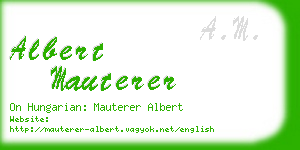 albert mauterer business card
